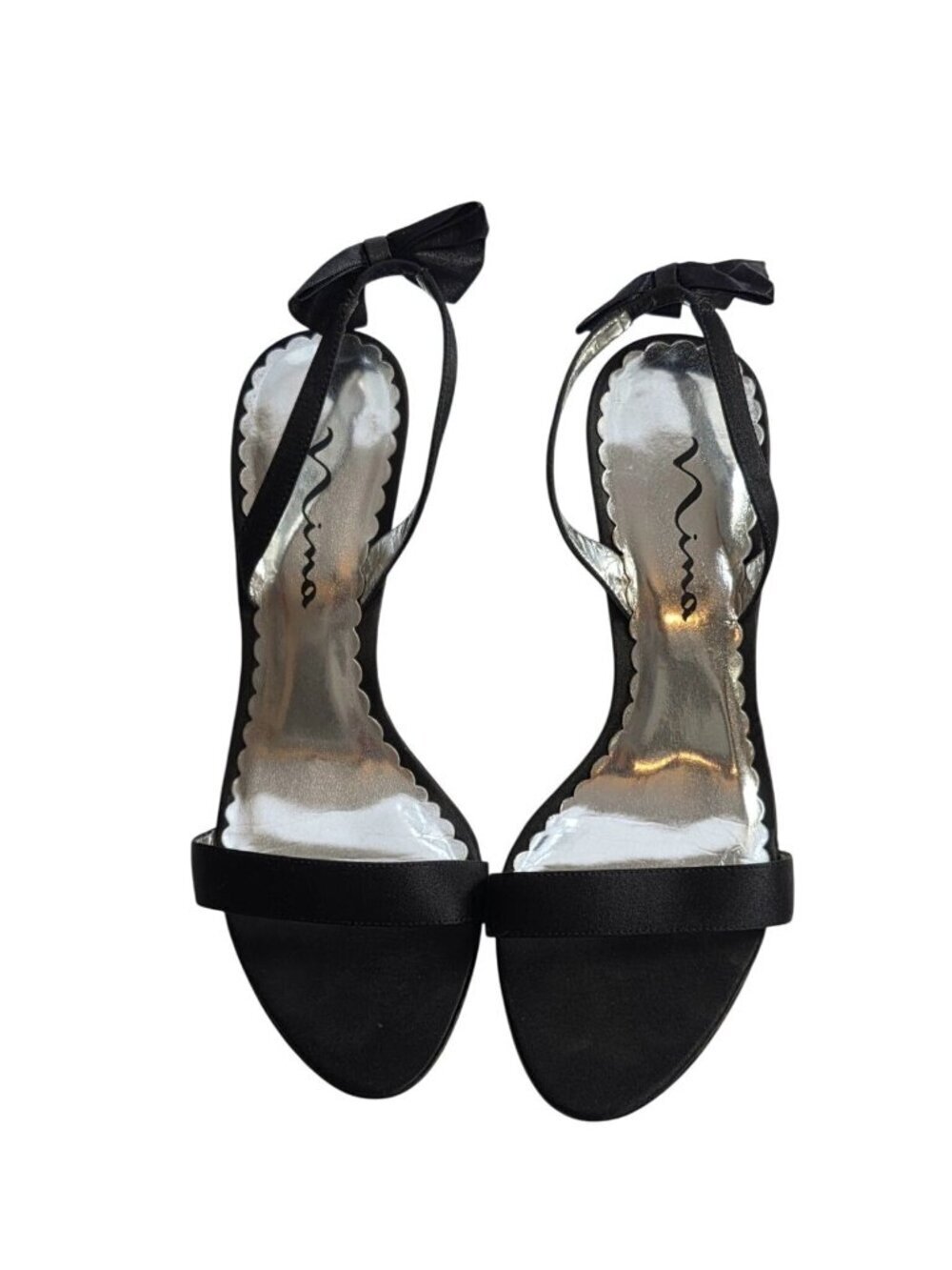Nina Black Strappy Heels in 9M